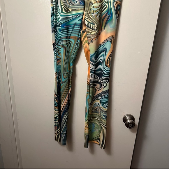 POSTER GIRL Dolls Kill High Rise Hypnosis Habits Swirl Kick Flare Rave Pants XS - Picture 8 of 16